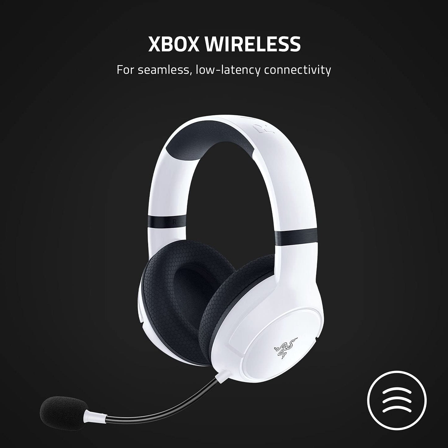 Kaira Wireless Gaming Headset for Xbox Series X|S, Xbox One: Triforce Titanium 50Mm Drivers - Cardioid Mic - Breathable Memory Foam Ear Cushions - EQ Pairing Button - Windows Sonic - White